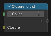 Closure to List node.