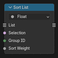 Sort List node.